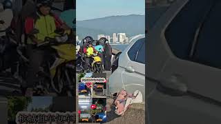 Car accident at penang bridge.... Myvi terbalik #accident #car #penang #motorbike