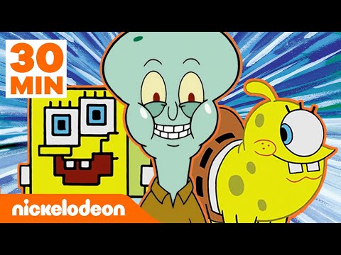 Bob Esponja | 30 minutos dos melhores momentos do Bob Esponja se transformando! | Nickelodeon