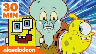 Bob Esponja | 30 minutos dos melhores momentos do Bob Esponja se transformando! | Nickelodeon