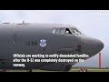 Boeing B-52 Stratofortress smashes into the ground moments after take-off