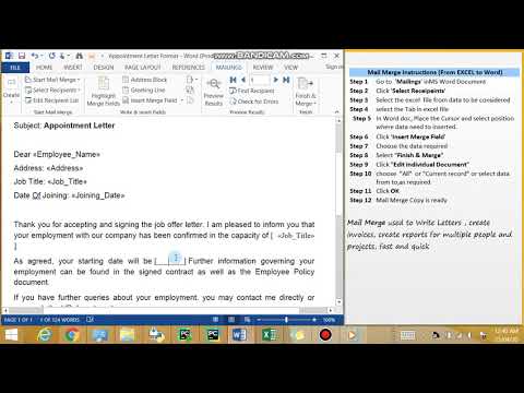 Mail Merge (Excel to word) - Create multiple mails, letters,invoices| OFFICE EXPERT|AMIT MANDAL
