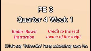 PE 3 Quarter 4 Week 1
