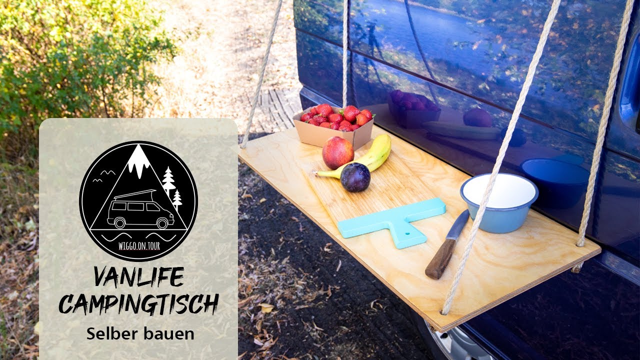 Trend: Camper Hängetisch für Schiebetür - VW T4 DIY Außentisch