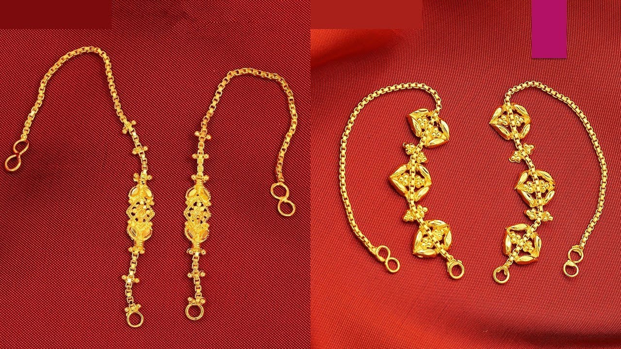 Pure Gold Ear Chain Designs - YouTube