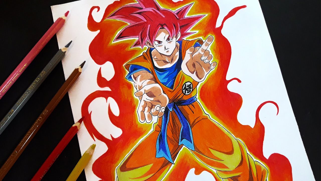 💡 Como dibujar a GOKU DIOS ROJO / Dibu House / How to draw GOKU Ssj God/  PASO A PASO / TUTORIAL - thptnganamst.edu.vn