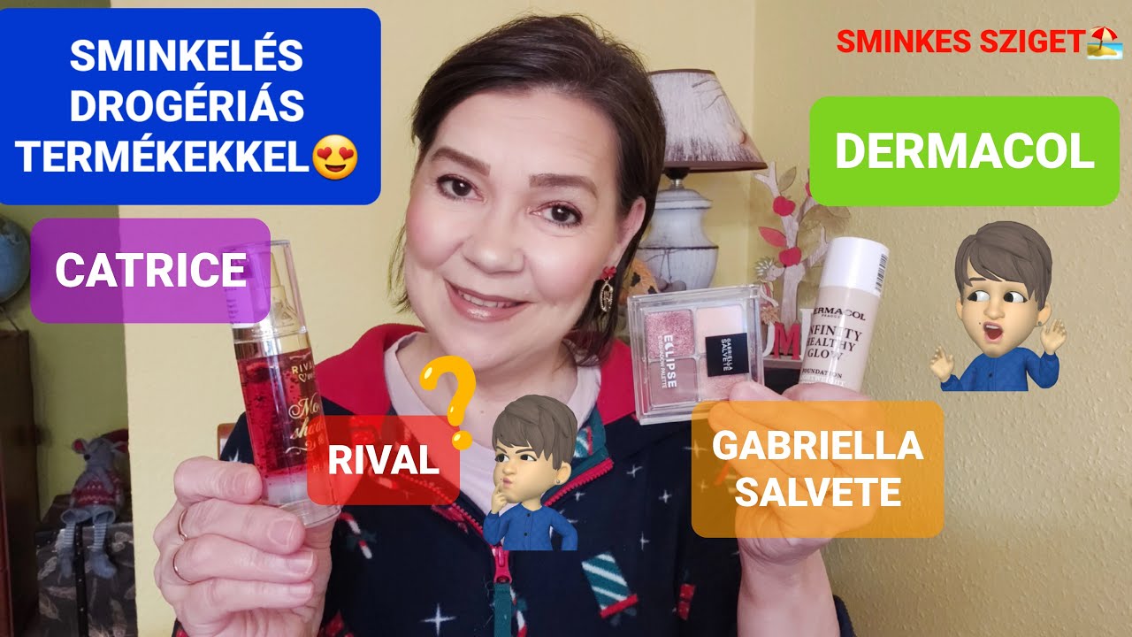 DROGÉRIÁS SMINKTERMÉKEKKEL SMINKELEK #smink #dermacol #rival #catrice #gabriella salvete