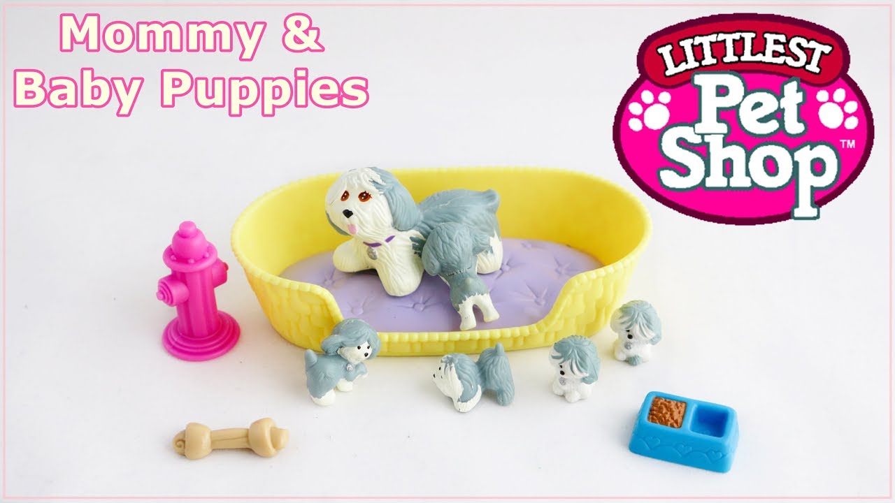 Mommy and Baby Puppies - vintage Littlest Pet Shop Kenner 