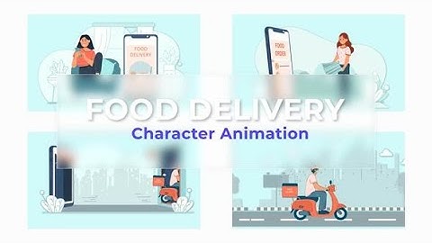 Flat Character Motion Graphic Animation | After Effects Templates | Food Delivery Scene Pack #1