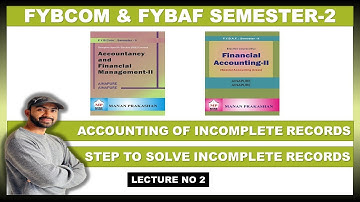 FYBCOM Single entry system or Accouts from Incomplete Records | Siraj Shaikh | lec 2