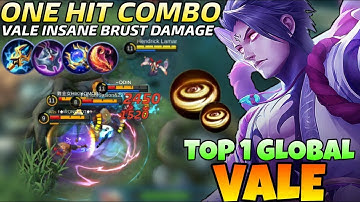 INSANE BRUST DAMAGE VALE One Hit Combo Build 2021 | Top 1 Global vale 2021 | Mobile legends