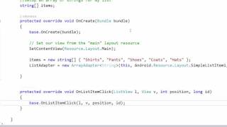 Xamarin Android Lesson 3 - List Control and the Browser