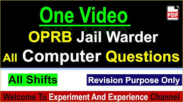 Jail Warder All Shift Computer Questions | 1 Video | #oprb | #jailwarder2022  | #jailwarder
