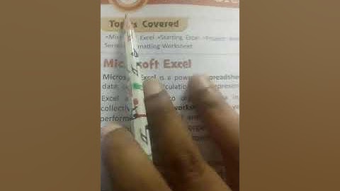 Class 6th Computer, Chapter - 3, Excel- Creating worksheet