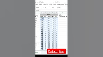 Make Attendance Sheet Online with Checkboxes Google sheet #GSHEET