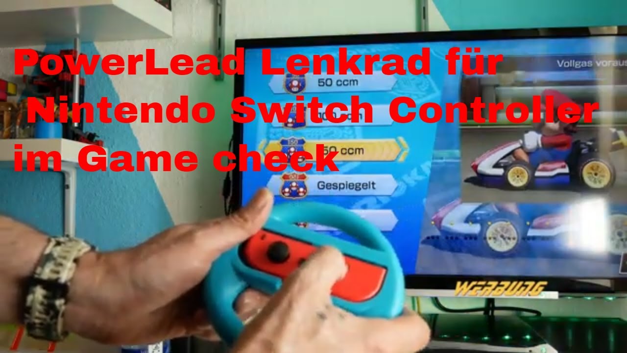 PowerLead Lenkrad für Nintendo Switch Controller Im Game Check