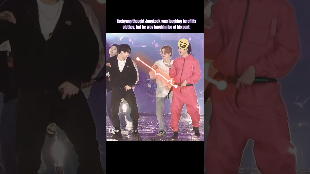 Jungkook Laugh on Taehyung Pant 😂🫣 & he unaware