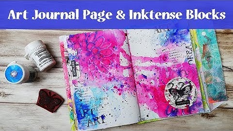 ArtJournal with Me using Inktense Blocks and Rubber Dance Stamps