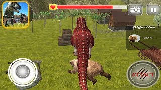 Dinosaur Jungle Survival Sim 2017: T Rex Riding Bear - IOS Gameplay screenshot 1