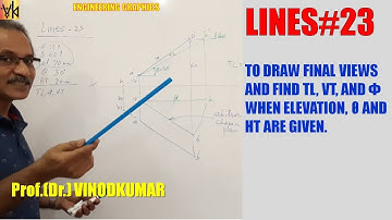 Projection of Lines - 23, Line inclined to both HP and VP, (UQ-3) by Prof.Vinodkumar