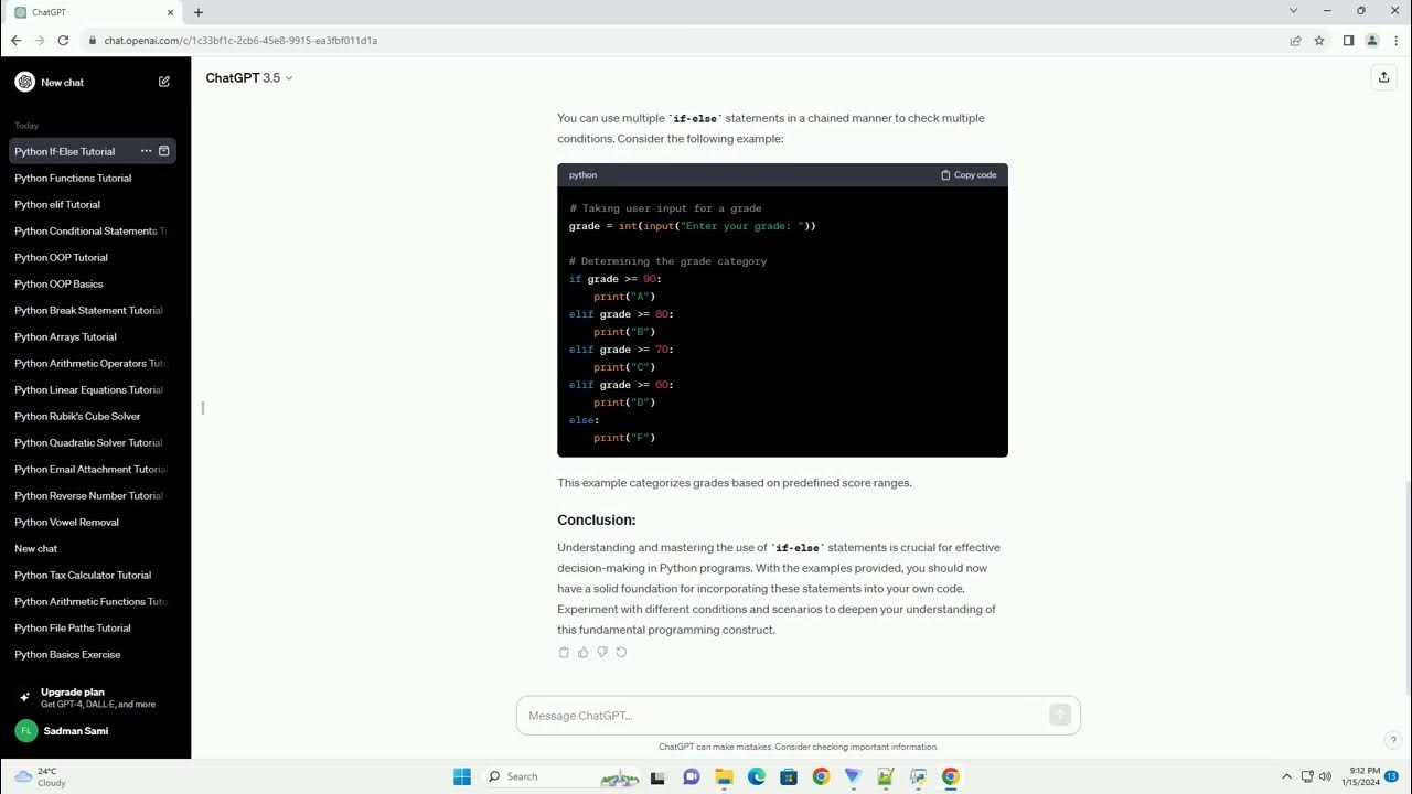 python program using if else statement - YouTube