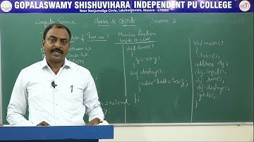 COMPUTER SCIENCE | II PUC | CH 07 | CLASSES & OBJECTS - MEMBER FUNCTION INSIDE & OUTSIDE | S03
