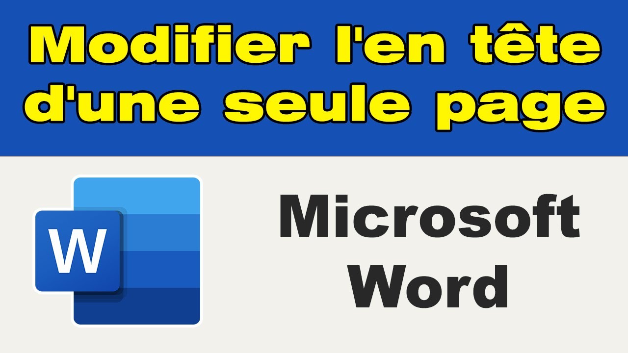 Comment Garder Son Bandeau En Haut De La Page Html Comment modifier l'en tête d'une seule page Word | ne pas répéter un
