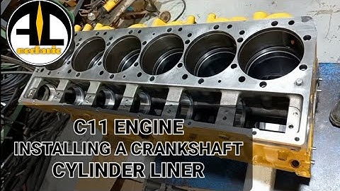 CAT ENGINE C11,INSTALLING A CRANKSHAFT AND CYLINDER LINER
