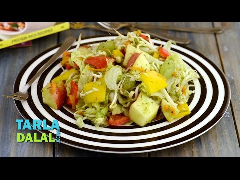 Apple and Lettuce Salad with Melon Dressing (Fibre and Vitamin Rich) by Tarla Dalal