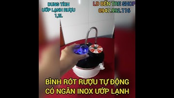 Bình rót rượu tự động có ngăn Inox ướp lạnh rượu dung tích 1,2L vòi Inox trang trí Bàn quay Ăn nhậu