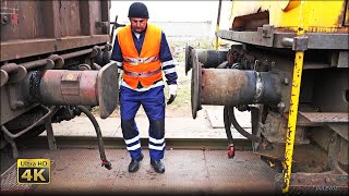 Wagon rail weighing and shunting, Train side buffer - Mostar locomotive depot - Freight station [4K]