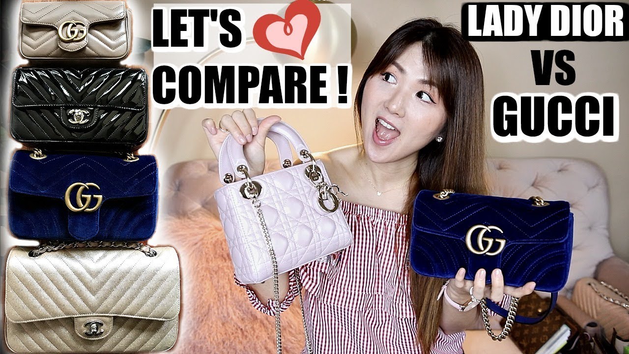 LADY DIOR 🌸 & GUCCI MINI💙 WHAT FITS, COMPARISON, REVIEW, WORTH