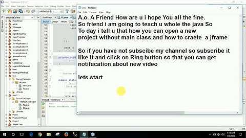 How you can create a new project without main class in netbeans java..