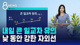 [날씨] 내일 큰 일교차 유의…낮 동안 강한 자외선 / SBS 8뉴스