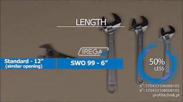 Irega 99 SWO 6" - klucz nastawny "szwedzki" wzmocniony, zwiększony zakres, czerniony
