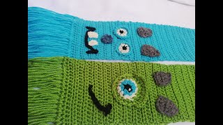 كوفية كروشية للأطفال / سكارف كورة البعبع وشلبي سهلة للمبتدئين خطوة بخطوة/ How to crochet a scarf