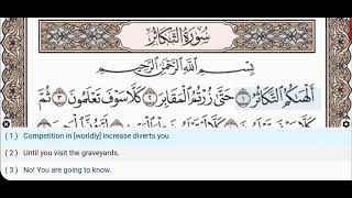 102 - Surah At Takathur - Al Huthaify - Quran Recitation, Arabic Text, English Translation