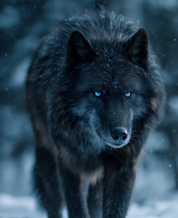 The Black Wolf _Eye of the blizzard #Aivideo #wildlife #wolf #nature,#relaxing, #art, #shorts,