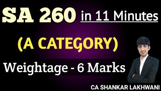 SA 260 Magic Revision with Memory Tricks in 11 Minutes I CA Final Audit I New Syllabus May 2024