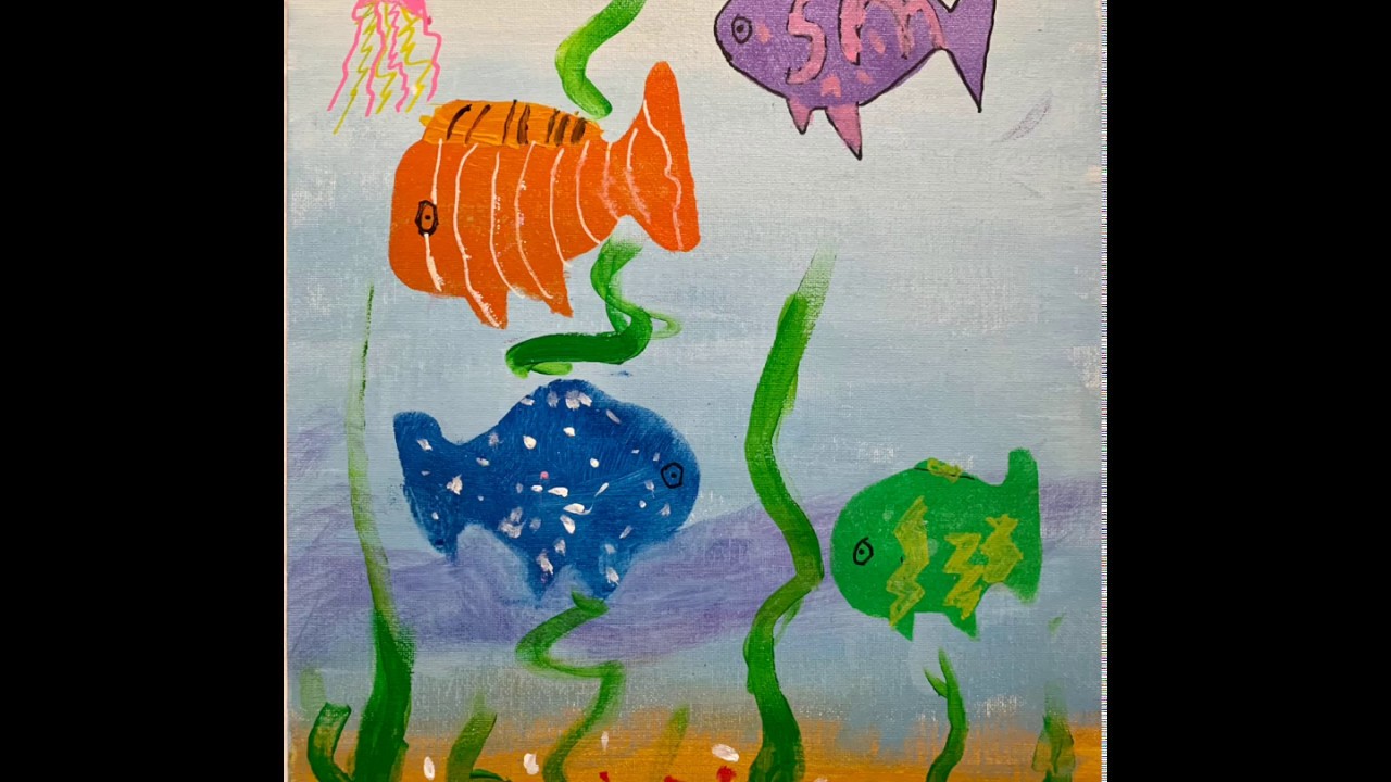 My 6 year old boy painting with Acrylic - YouTube