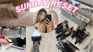 LETS SUNDAY RESET +organization🧼|| makeup emptying, laundry, chit chat