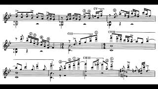 Astor Piazzolla: Cinco Piezas for Guitar: III. Acentuado (Score video)