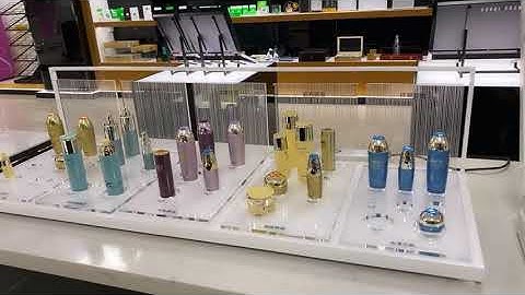 RECHI Design & Manufacture Counter Luxury Acrylic Cosmetic Skincare POS Display Stand For Perfume