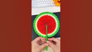 watermelon paper fan craft #diy