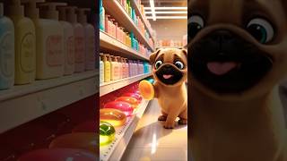 Dog's Secret Bubble Plan! Watch a cute Puppy Create a Rainbow on Bath! 🛁🐶#shorts #viralshorts