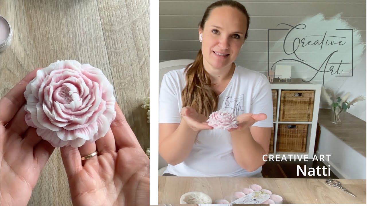 Tutorial | Kerze | Pfingstrose in zwei Farben| Creative Art by Natti