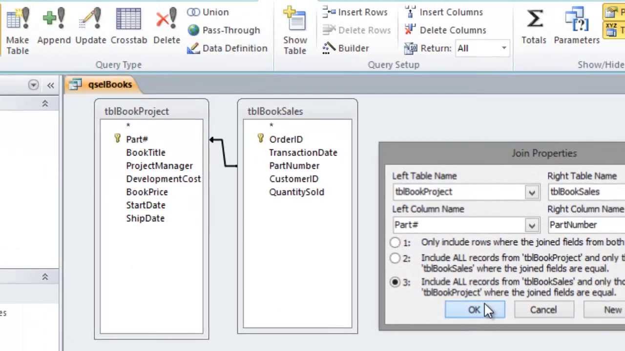 Linking Tables in Microsoft Access Queries - YouTube