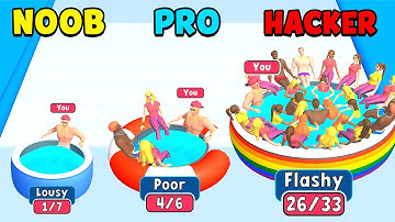 NOOB vs PRO vs HACKER - Hottub Run
