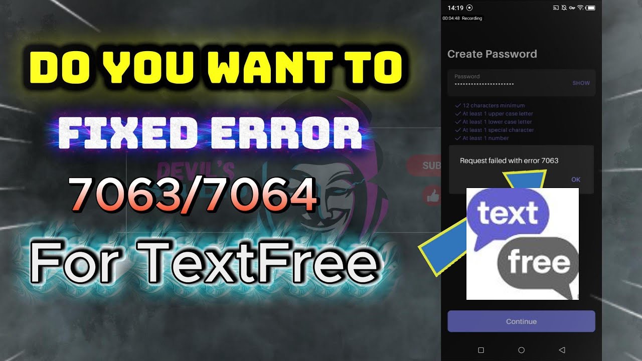 Create Unlimited TextFree Account 2026 | TextFree All Error 7063 , 7064 Fixed 