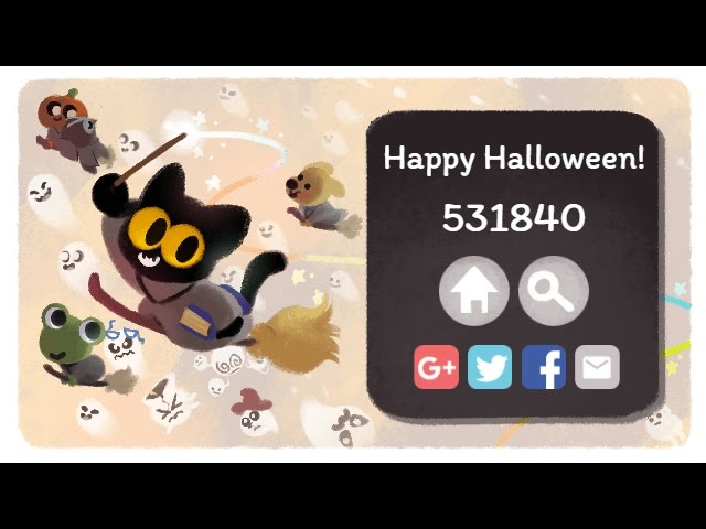 Popular Google Doodle Games: Defend the Magic Cat Academy Against Ghosts in  Throwback Halloween Game