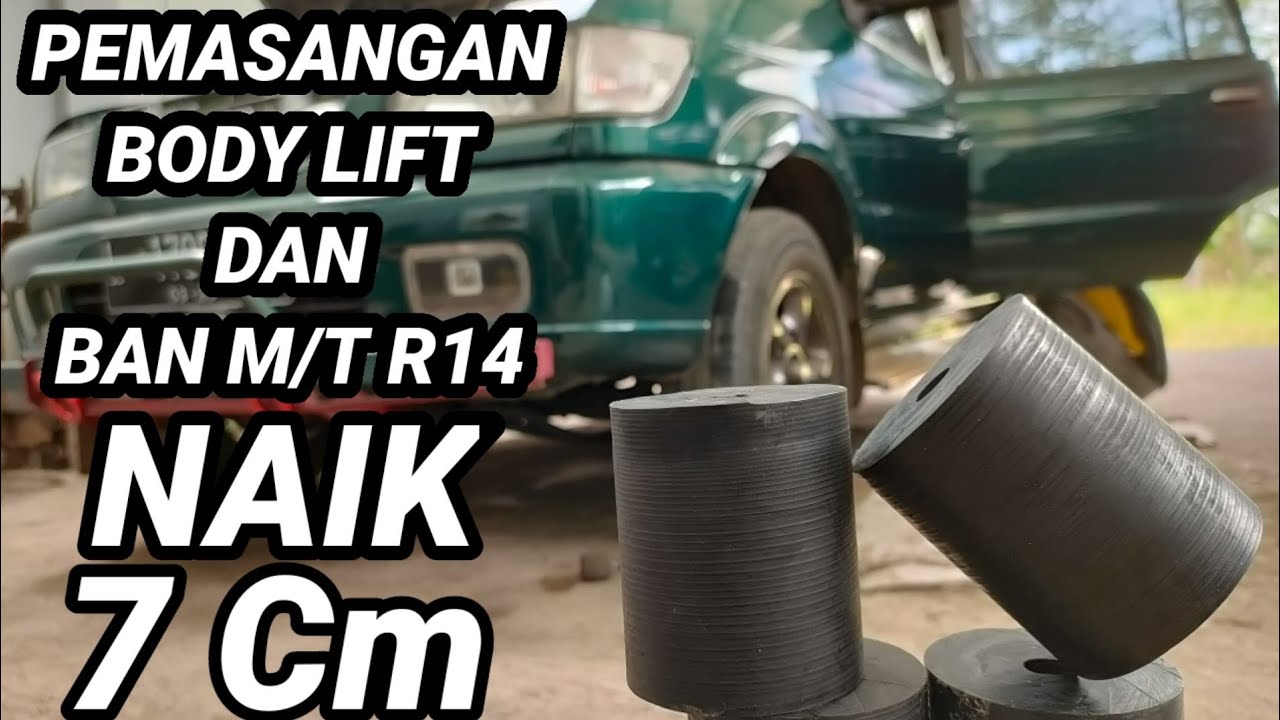 PEMASANGAN KARET BODY LIFT 7 CM DAN BAN M/T PADA MOBIL PANTHER KAPSUL